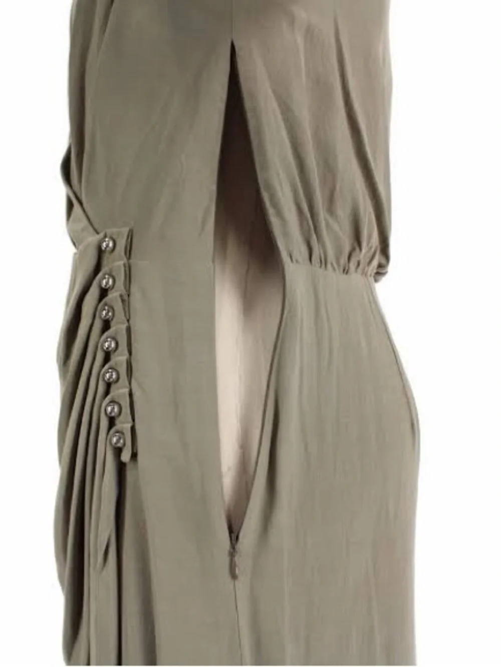 Jonathan Simkhai Leilani Faux-Wrap Mini Dress Olivine, Size 6 *NEW WITH TAGS* - Picture 6 of 9